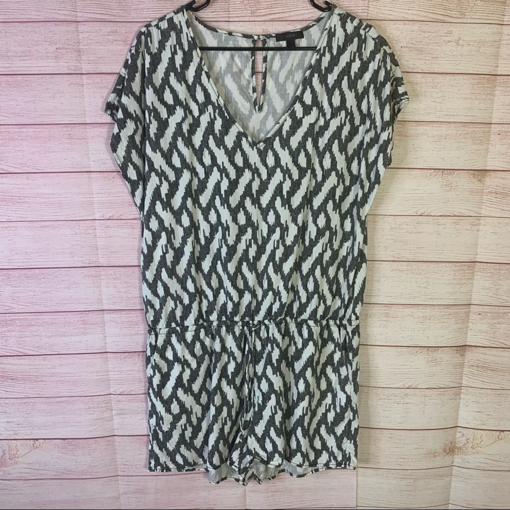 J.Crew Black White Print Romper Size Medium